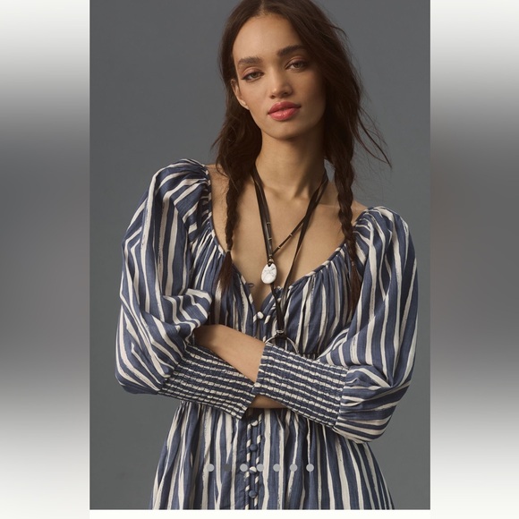 Anthropologie sweetheart midi long sleeves dress - Picture 3 of 12